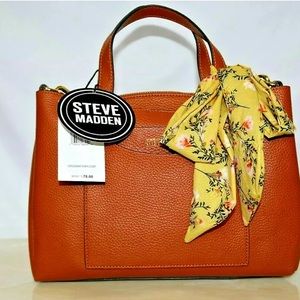 Steven Madden Cognac New With Scarf Handbag